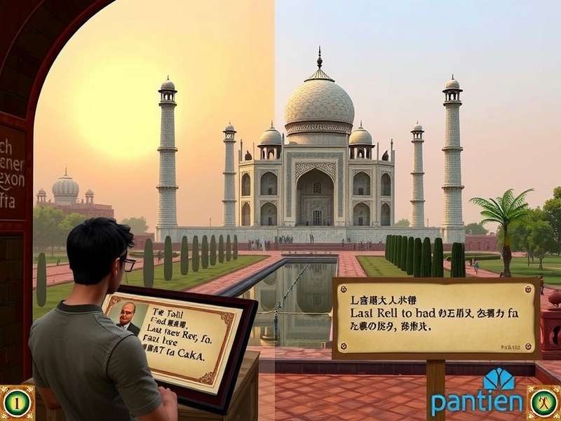 Agra S Hidden Trail gameplay screenshot showing Taj Mahal puzzle